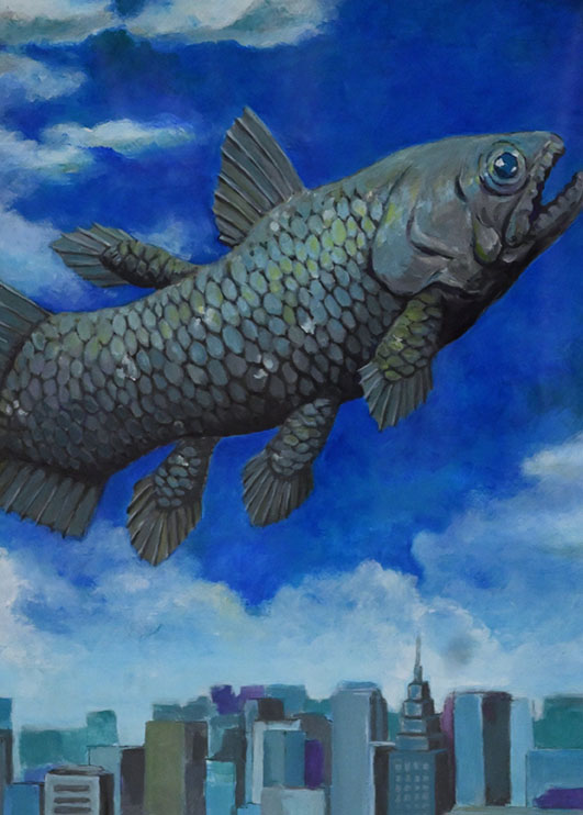 第73回 光陽展　小品会友　土山 真理（ツチヤマ マリ）シーラカンス 水 30×42